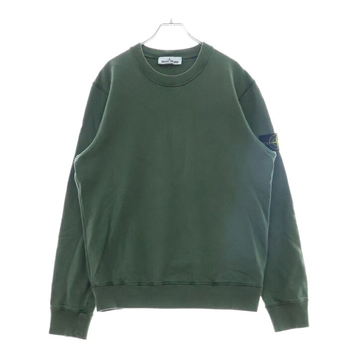STONE ISLAND コットン クルーネック トレーナー グリーン Sサイズ 