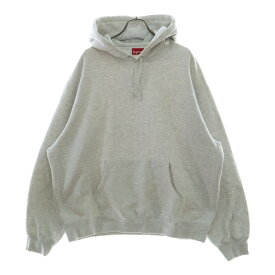 SUPREME(シュプリーム) サイズ:XL 23AW Satin Applique Hooded Sweatshirt サテンアップリケ フーデッド プルオーバーパーカー グレー【中古】【程度B】【カラーグレー】【オンライン限定商品】