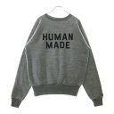 HUMAN MADE(ヒューマンメイド) サイズ:M DRYALLS RAGLAN CREWNECK SWEATSHIRT ロゴプリント ラグラン クルーネック スウェット トレーナー グレー【中古】【程度A】【カラーグレー】【取扱店舗原宿】