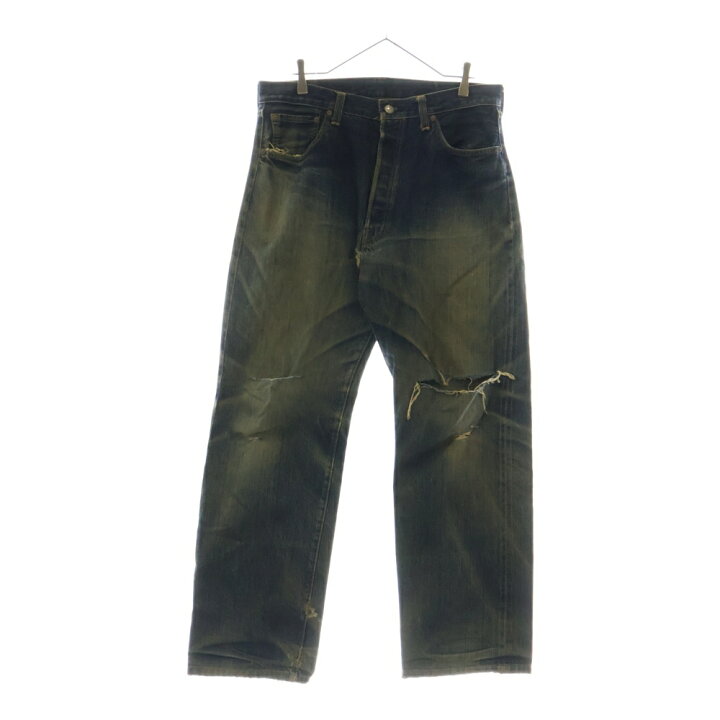 ☆送料無料☆Levis 501☆濃紺インディゴ 黒カン レザーパッチ☆W36 