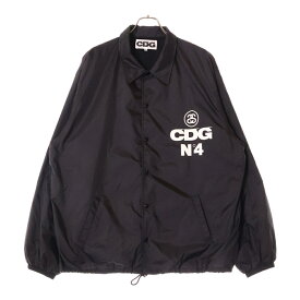 COMME des GARCONS CDG(コムデギャルソン シーディージー) サイズ:XXL 21AW xSTUSSY ステューシーグラフィックプリント コーチジャケット ブラック SH-J001【中古】【程度B】【カラーブラック】【取扱店舗BRING渋谷ANNEX店】