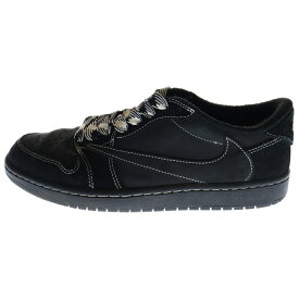 NIKE(ナイキ) サイズ:26.5cm × TRAVIS SCOTT AIR JORDAN 1 LOW OG SP DM7866-001 トラヴィススコット エアジョーダン1 ブラックファントム ローカットスニーカー ブラック US8.5/26.5cm【中古】【程度B】【カラーブラック】【取扱店舗BRING THRIFT CLOSET 湘南平塚店】