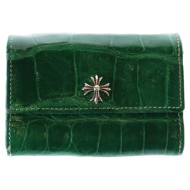 CHROME HEARTS(クロムハーツ) TINY WALLET タイニーウォレット CHプラスボタンクロコアリゲーター財布【中古】【程度B】【カラーグリーン】【取扱店舗BRING KICKS】