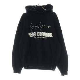 NEIGHBORHOOD(ネイバーフッド) サイズ:M ×Yohji Yamamoto YN. HOODED LS BLACK ヨウジヤマモト フロントロゴプルオーバーパーカー ブラック 222YAYYN-CSM01S HZ-T64-289【中古】【程度B】【カラーブラック】【取扱店舗BRING福岡天神店】