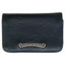 CHROME HEARTS(クロムハーツ) CARD CASE スクロールラベル レザーカードケース ブラック/シルバー【中古】【程度B】【…