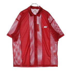 SUPREME(シュプリーム) サイズ:M 24SS ×NIKE MESH SHIRT ナイキ メッシュ オープンカラー 半袖シャツ レッド FQ0346-687【新古品/中古】【程度S】【カラーレッド】【取扱店舗BRING THRIFT CLOSET 幕張店】