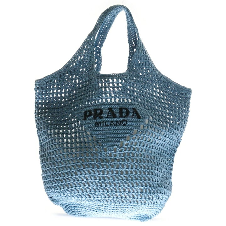 楽天市場】PRADA(プラダ) トライアングルロゴ クロシェ ラフィアトート 