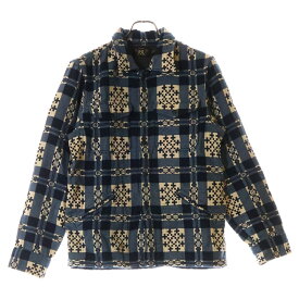 RRL(ダブルアールエル) サイズ:S BROWN BEAR OVER SHIRT パターン ジャカード オーバーシャツ 長袖シャツ ブルー【中古】【程度A】【カラーブルー】【オンライン限定商品】