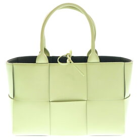 BOTTEGA VENETA(ボッテガヴェネタ) アルコトート マキシイントレチャート トートバッグ ライトグリーン レザー【中古】【程度A】【カラーイエロー】【取扱店舗BRING梅田茶屋町店】