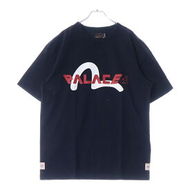 Palace Skateboards(パレススケートボーズ) サイズ:XL ×EVISU エヴィス ロゴプリント 半袖 Tシャツ ブラック【新古品/中古】【程度S】【カラーブラック】【取扱店舗原宿】