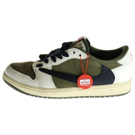 NIKE(ナイキ) サイズ:26.5cm ×TRAVIS SCOTT AIR JORDAN 1 LOW OG SP Reverse Oliveトラヴィススコット エアジョーダン1 リバースオリーブ ローカットスニーカー US8.5/26.5cm DM7866-200【中古】【程度B】【カラーグリーン】【取扱店舗BRING KICKS】
