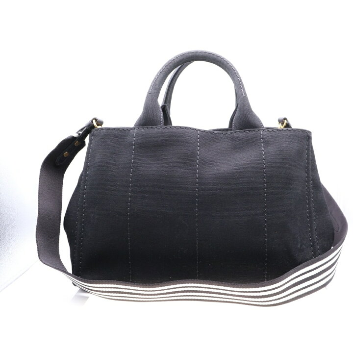 楽天市場】PRADA(プラダ) カナパM ブラック キャンバス 2WAY 