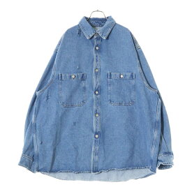 HED MAYNER(ヘドメイナー) サイズ:M 22AW DESTROYED DENIM SHIRT ダメージ加工 デニムジャケット HM00D13【中古】【程度B】【カラーブルー】【取扱店舗BRING福岡天神店】