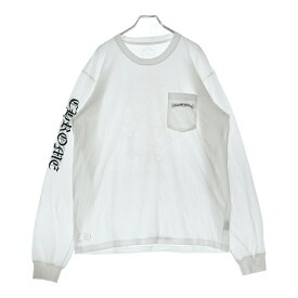 CHROME HEARTS(クロムハーツ) サイズ:XL CEM CRS LS Tee 袖ロゴ セメタリークロスプリント クルーネック 長袖Tシャツ カットソー ホワイト【中古】【程度A】【カラーホワイト】【取扱店舗BRINGアメリカ村店】