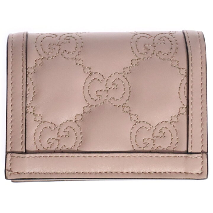 GUCCI グッチ GGキャンバス 二つ折り財布 ウォレット ピンク レザー  