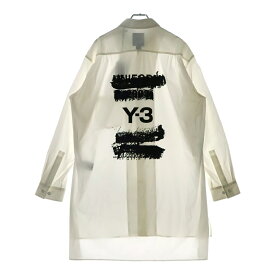 Y-3(ワイスリー) サイズ:S U GFX LOGO SHIR グラフィックロゴ バックプリント 胸ポケット ボタンアップ 長袖シャツ ホワイト JM3202【新古品/中古】【程度S】【カラーホワイト】【オンライン限定商品】