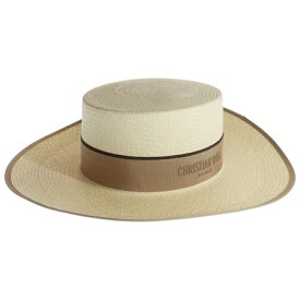 Christian Dior(クリスチャンディオール) サイズ:57 DIORODEO ロゴ ストロー ロデオハット 帽子 アイボリー/ベージュ レディース 31SEV967G185【中古】【程度A】【カラーベージュ】【取扱店舗BRING心斎橋店】
