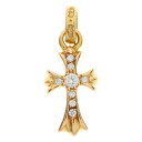 CHROME HEARTS(クロムハーツ) 22K CRS BBYFAT P/DIA ベイビーファットクロス PAVEダイヤ ペンダントトップ ゴールド B…