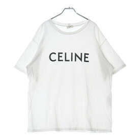 CELINE(セリーヌ) サイズ:XL 22AW ルーズフィットロゴプリント半袖Tシャツ 2X681671Q ホワイト【中古】【程度A】【カラーホワイト】【取扱店舗BRING大宮店】