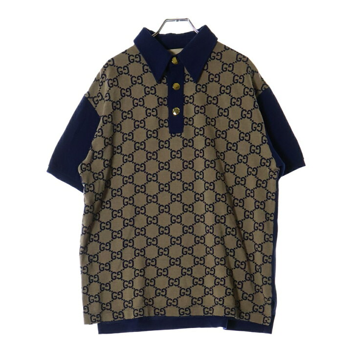 楽天市場】GUCCI(グッチ) サイズ:L 22AW GG Logo Cotton Polo 総柄半袖 