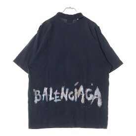 BALENCIAGA(バレンシアガ) サイズ:XS Medium Fit T Shirtダメージ加工 半袖Tシャツ ブラック 764235 TSVD5【中古】【程度A】【カラーブラック】【取扱店舗WASTE_NOT名古屋店】