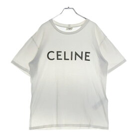 CELINE(セリーヌ) サイズ:XS 22AW ルーズフィットロゴプリント クルーネック半袖Tシャツカットソー ホワイト 2X681671Q【中古】【程度B】【カラーホワイト】【取扱店舗BRING大宮店】