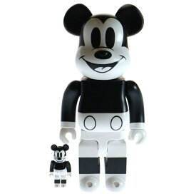 MEDICOM TOY(メディコムトイ) サイズ:400%/100% BE@RBRICK MICKEY MOUSE BLACK&WHITE ver 400%/100% ベアブリック ミッキー マウス ディズニー フィギュア 人形 ブラック/ホワイト【中古】【程度B】【カラーブラック】【取扱店舗BRINGアメリカ村店】