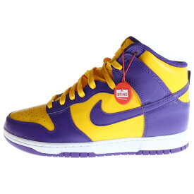 NIKE(ナイキ) サイズ:US10.5/28.5cm Dunk High Retro Lakers ダンク ハイ レトロ レイカーズ ハイカットスニーカー DD1399-500 イエロー/パープル US10.5/28.5cm【中古】【程度A】【カラーイエロー】【取扱店舗BRING KICKS】