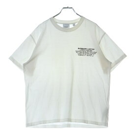BURBERRY(バーバリー) サイズ:XS ラバーロゴ刺繍 クルーネック半袖Tシャツ カットソー ホワイト 8042749【中古】【程度B】【カラーホワイト】【オンライン限定商品】