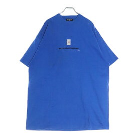 BALENCIAGA(バレンシアガ) サイズ:2 22SS PDFロゴ刺繍 オーバーサイズ半袖Tシャツ クルーネックカットソー ブルー 676589 TLVF7【中古】【程度B】【カラーブルー】【取扱店舗BRING福岡天神店】