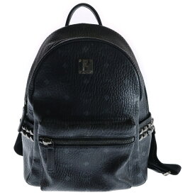 MCM(エム シー エム) MCMロゴ リュックサック バックパック ブラック スタッズ レザー【中古】【程度B】【カラーブラック】【取扱店舗BRING THRIFT CLOSET 幕張店】