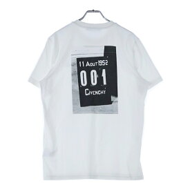GIVENCHY(ジバンシィ) サイズ:S ラバーロゴ バックフォトプリント クルーネック 半袖Tシャツ カットソー ホワイト BM706S3Y2T【中古】【程度B】【カラーホワイト】【オンライン限定商品】