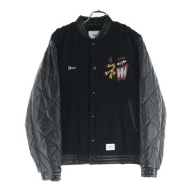 WTAPS(ダブルタップス) サイズ:X 02 20AW CANAL JACKET WONY MOSSER カナル モッサー スタジアムジャケットスタジャン ジャケット ブラック 202BRDT-JKM05【中古】【程度B】【カラーブラック】【取扱店舗渋谷】