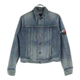 SAINT LAURENT PARIS(サンローランパリ) サイズ:M PATCHED DENIM JACKET パッチ デニム ジャケット インディゴ 500481 YA372【中古】【程度A】【カラーブルー】【オンライン限定商品】