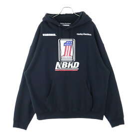 NEIGHBORHOOD(ネイバーフッド) サイズ:XL 22AW ×HARLEY DAVIDSON H-D . HOODED LS . CO ハーレーダビッドソン ロゴプリント フーデットスウェットパーカー ブラック 222UW05N-CSM01【中古】【程度B】【カラーブラック】【取扱店舗BRING福岡天神店】