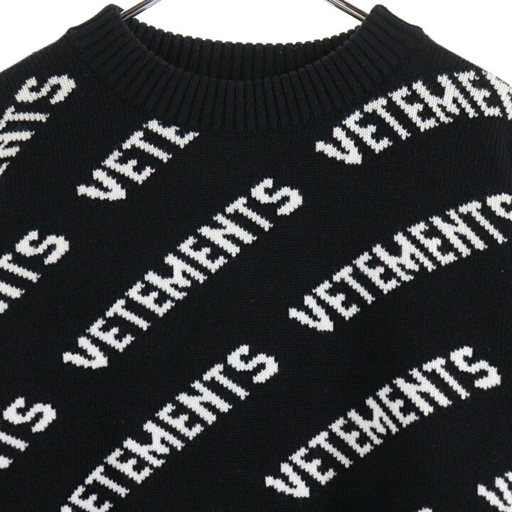 楽天市場】VETEMENTS(ヴェトモン) サイズ:L ロゴ総柄ニット ジャガード  