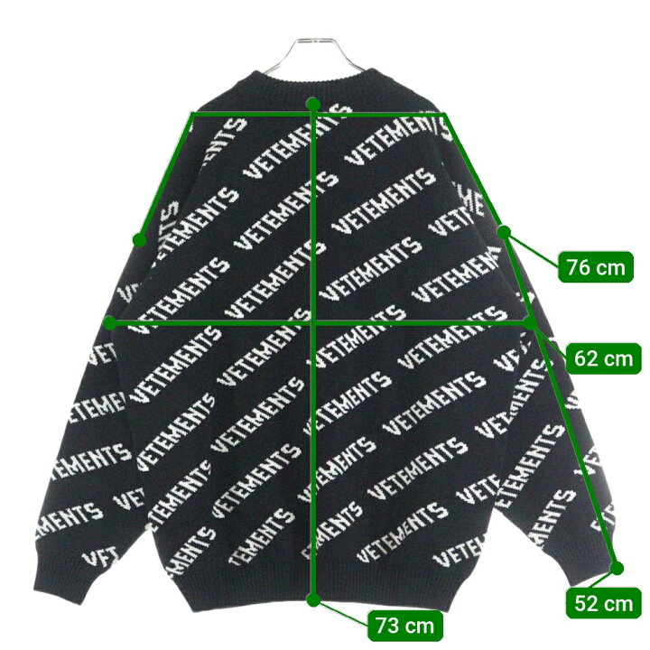 楽天市場】VETEMENTS(ヴェトモン) サイズ:L ロゴ総柄ニット ジャガード  