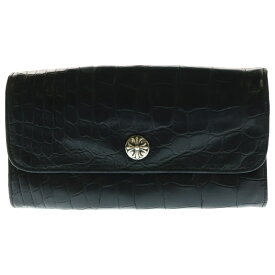 CHROME HEARTS(クロムハーツ) JUDY ALLIGATOR ジュディアリゲーター クロスボタンアリゲーターレザーウォレット財布 ブラック【中古】【程度B】【カラーブラック】【取扱店舗BRING福岡天神店】