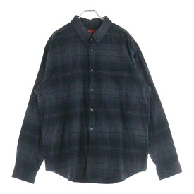 SUPREME(シュプリーム) サイズ:M 23SS Shadow Plaid Flannel Shirt シャドウプレイド 長袖フランネルシャツ ダークグレー【中古】【程度B】【カラーグレー】【取扱店舗BRING梅田茶屋町店】