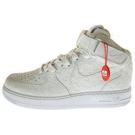 NIKE(ナイキ) サイズ:26.5cm × LOUIS VUITTON AIR FORCE 1 MID 1AQV90 モノグラムレザーミッドカットスニーカー シューズ ホワイト US8.5/26.5cm【新古品/中古】【程度S】【カラーホワイト】【取扱店舗BRING京都河原町店】