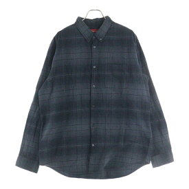 SUPREME(シュプリーム) サイズ:L 23SS Shadow Plaid Flannel Shirt シャドープレイド フランネル 長袖シャツ ブラック【中古】【程度B】【カラーブラック】【取扱店舗BRING大宮店】