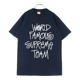 SUPREME(シュプリーム) サイズ:M 01SS World Famous Tee ワールドフェイマス ロゴプリント半袖Tシャツ カットソー ブラック【中古】【程度A】【カラーブラック】【取扱店舗原宿】