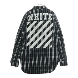 OFF-WHITE(オフホワイト) サイズ:M 16SS Flannel Check Shirt フランネルシャツ 長袖チェックシャツ グレー【中古】【程度B】【カラーグレー】【取扱店舗BRING京都河原町店】