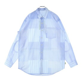SSZ(エスエスズィー) サイズ:M 18SS SURF&SK8 BoltLeG ELBOW SHIRT サーフ&スケート ブートレグ ストライプ エルボー 長袖シャツ ブルー【新古品/中古】【程度S】【カラーブルー】【取扱店舗BRING大宮店】