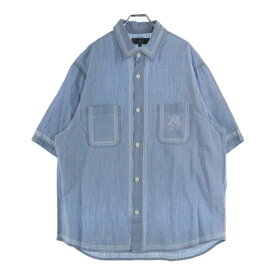 KITH(キス) サイズ:M 25SS CHAMBRAY PAXTON SHIRT シャンブレー パクストン 半袖シャツ インディゴ KHM033545【中古】【程度B】【カラーブルー】【オンライン限定商品】