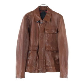 DIESEL(ディーゼル) サイズ:M フックボタンレザージャケット ブラウン A00116【中古】【程度B】【カラーブラウン】【取扱店舗WASTE_NOT名古屋店】