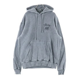 STUSSY(ステューシー) サイズ:L PIG DYED HOOD ライオンロゴプリント ピグメントダイ スウェット プルオーバーパーカー ダークグレー R4000PIG23【中古】【程度B】【カラーグレー】【取扱店舗BRING仙台店】