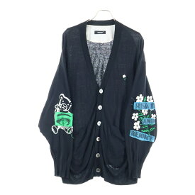 UNDERCOVER(アンダーカバー) サイズ:4 25SS カーディガン ブラック 袖パッチ カシミヤ コットン UC1E4905【中古】【程度B】【カラーブラック】【取扱店舗BRING THRIFT CLOSET 幕張店】