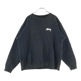 STUSSY(ステューシー) サイズ:L 8ボール スエードロゴ クルーネック スウェット トレーナー ブラック【中古】【程度B】【カラーブラック】【取扱店舗BRING仙台店】