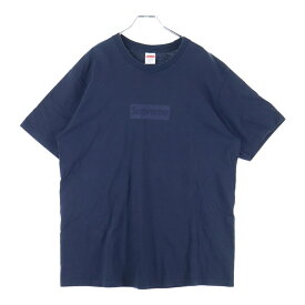 SUPREME(シュプリーム) サイズ:L 23SS Tonal Box Logo Tee トーナル ボックスロゴ プリント クルーネック 半袖Tシャツ カットソー ネイビー【中古】【程度B】【カラーネイビー】【取扱店舗AWESOME名古屋店】